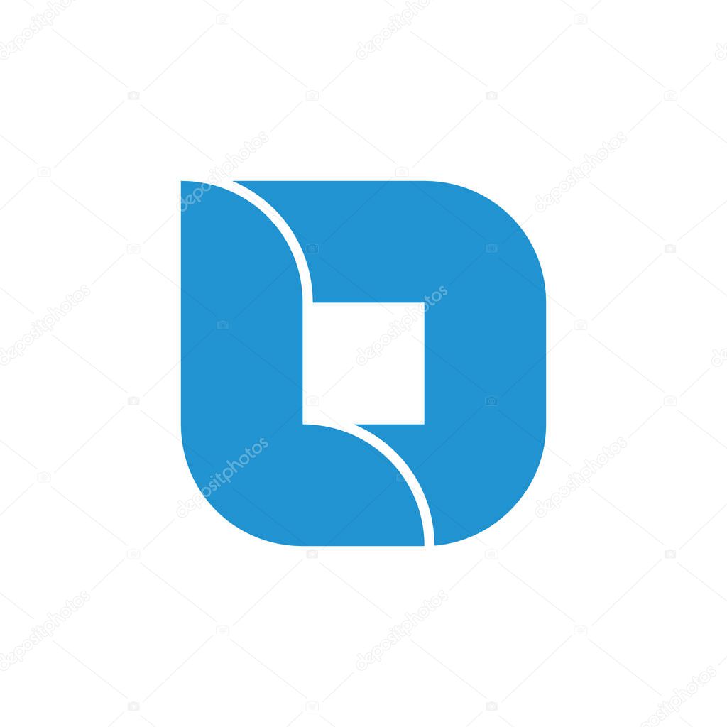 Letter ld simple curves geometric square logo vector