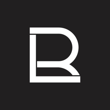 harfler LR basit bağlantılı geometrik kare logosu