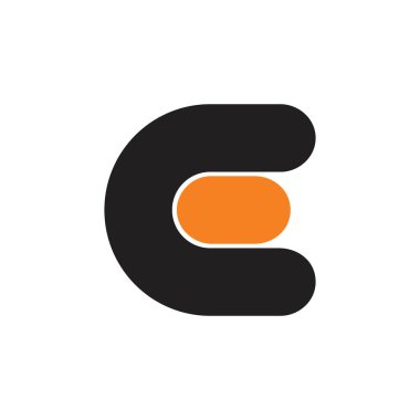 soyut harfler ce basit eğrileri geometrik logo vektör