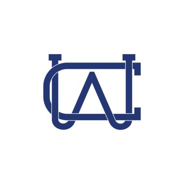 harfler CW basit bağlantılı çizgi Logo vektör