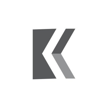 mektup k basit geometrik ok logo vektör