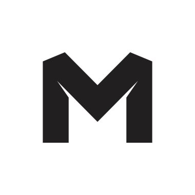 mektup mv basit geometrik logo vektör
