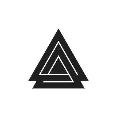 soyut mektup bağlantılı üçgen ok geometrik logo vektör