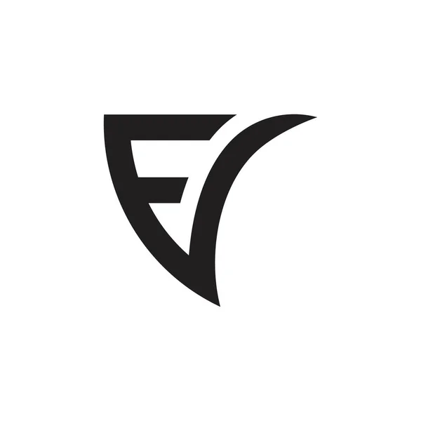 Lettere fv movimento veloce linea geometrica logo vettoriale — Vettoriale Stock