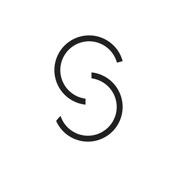 Letras cs simples vinculado linha fina logotipo vetor — Vetor de Stock
