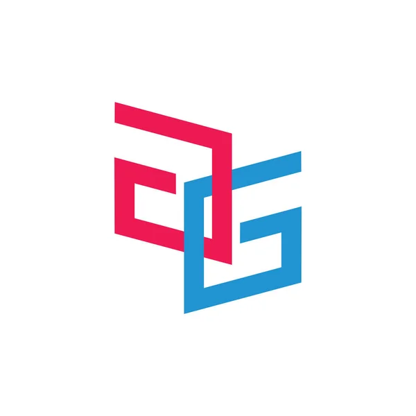 Buchstaben ag verknüpfte geometrische Linie Logo-Vektor — Stockvektor