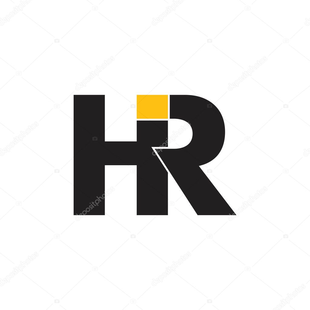 letters hr linked geometric logo vector