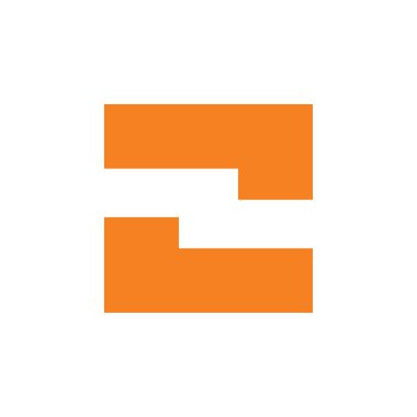 basit geometrik kare harf vektör