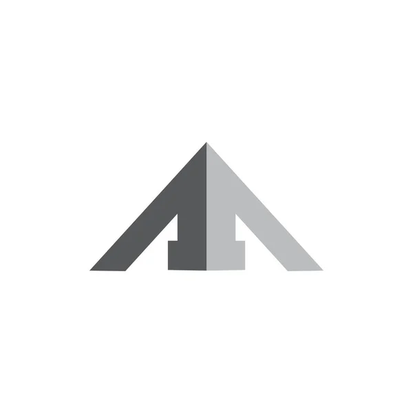 Simple geometric triangle pyramid arrow logo vector — Stock Vector