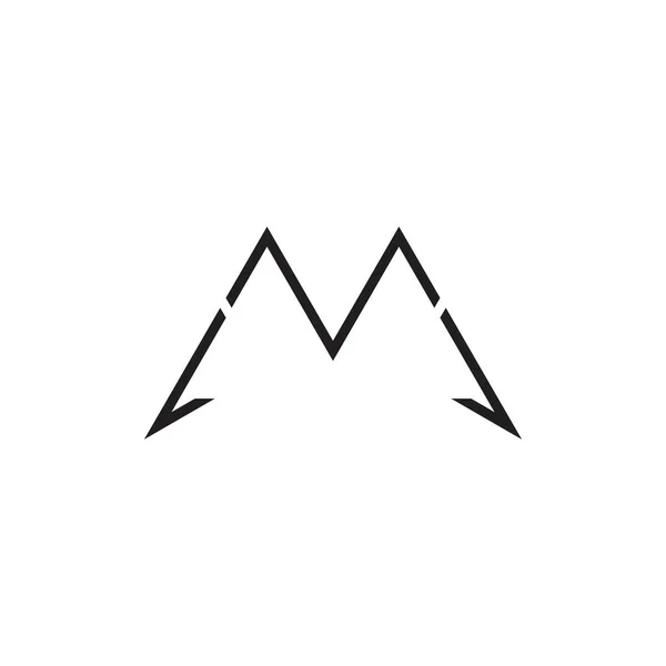 Cienkie litera m linia logo proste strzałka wektor — Wektor stockowy