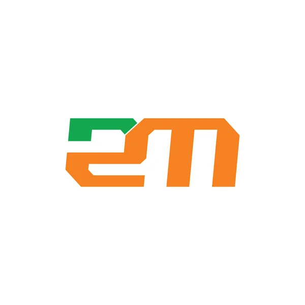 Brieven ZM eenvoudige geometrische logo vector — Stockvector