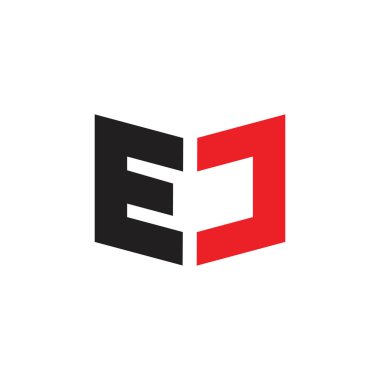soyut harfler ec basit geometrik logo vektör