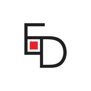 geometrik çizgi harf kare logo