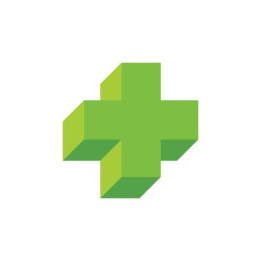 3D degrade artı tıbbi logo dekorasyon vektör