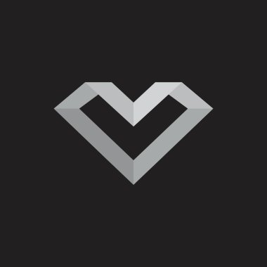 degrade 3D geometrik harf vektör logo