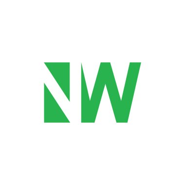 harfler NW basit geometrik Logo vektör