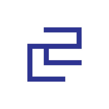soyut harfler c2 geometrik çizgi logo vektör