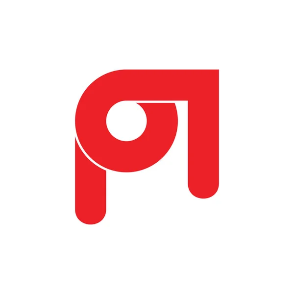 Lettres p flèche simple boucle logo vecteur — Image vectorielle