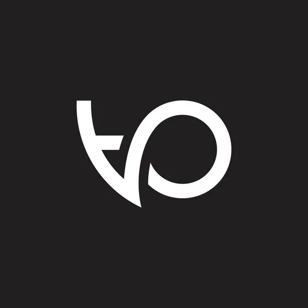 Γράμματα Ao απλές καμπύλες γεωμετρικής γραμμής λογότυπο διάνυσμα — Διανυσματικό Αρχείο