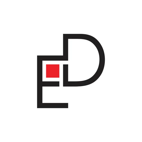 Abstracto fd letra cuadrada geométrica línea logotipo — Vector de stock