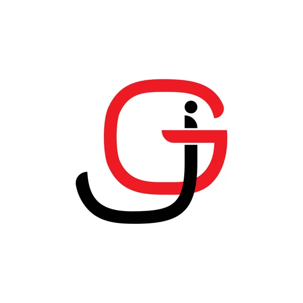 Letters gj simple linked logo vector — Stock Vector