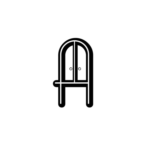 Simple letter a window furniture concept logo vector — Stock Vector