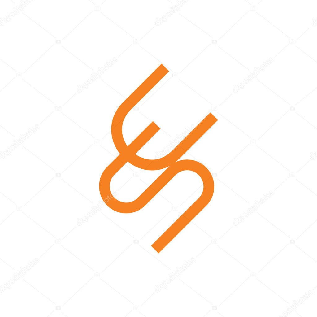 letters se simple linked line geometric logo vector