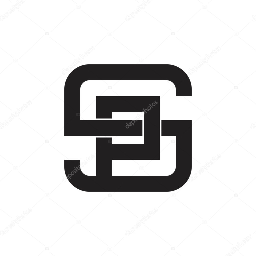Letters sp linked geometric line logo vector