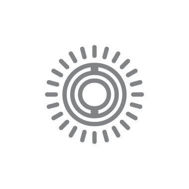 soyut çizgili güneş geometrik çizgi logo vektör