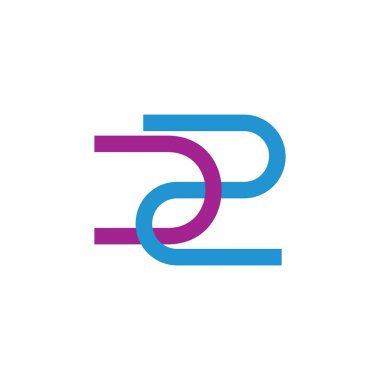 harfler U2 basit çizgi geometrik Logo vektör