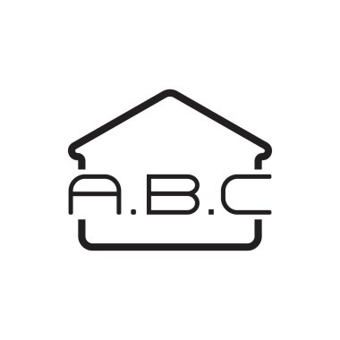ABC harfler ev çizgi tasarım logo vektör