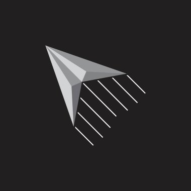 Kağıt düzlem ok 3D tasarım logosu