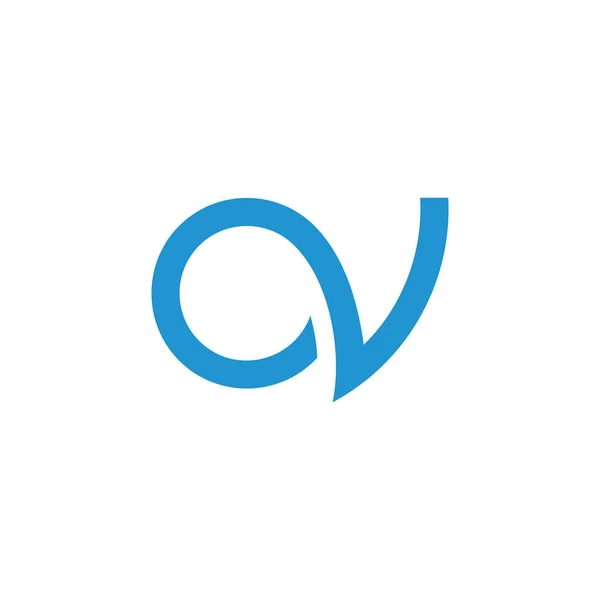 Buchstaben ov einfache Kurven geometrische Linie Logo Vektor — Stockvektor