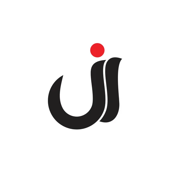 Абстрактные буквы ji кривые логотипа вектора — стоковый вектор