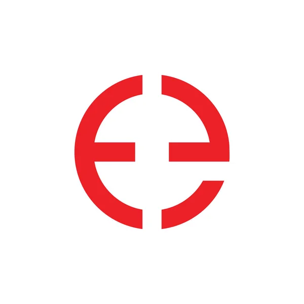 Litery e proste koło linii geometrycznej logo — Wektor stockowy