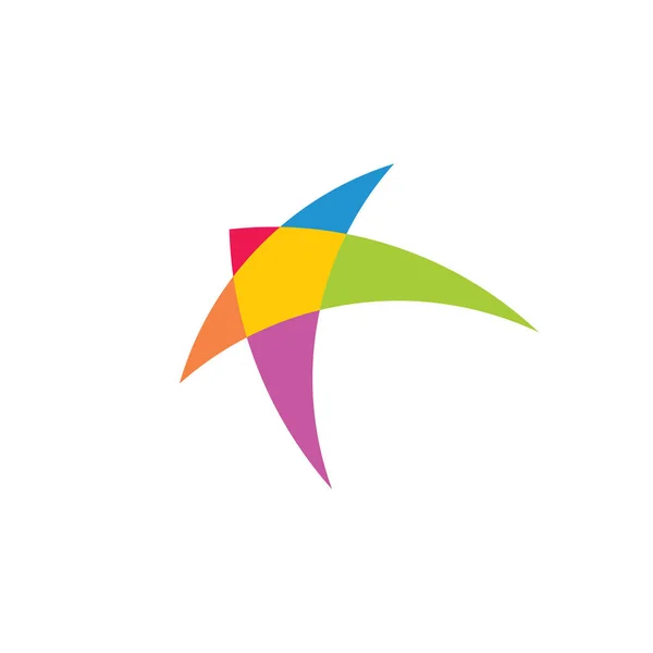 Geometrycznej gwiazda kolorowy logo proste wektor — Wektor stockowy