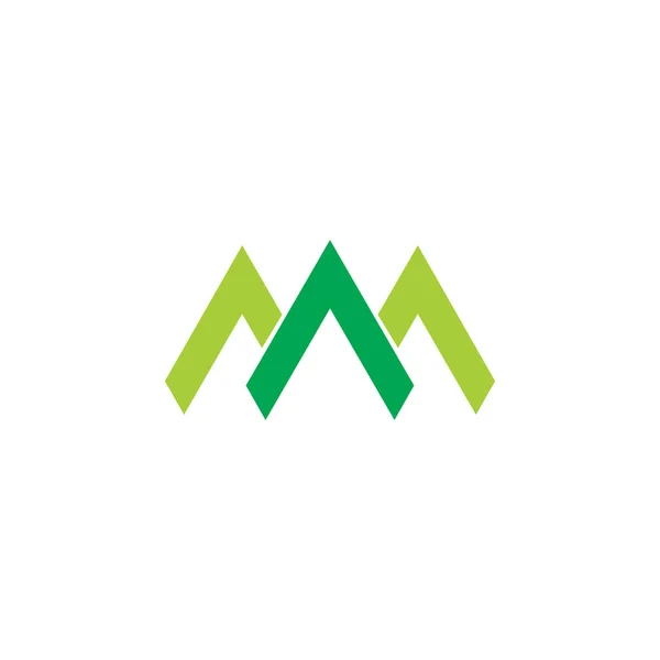 抽象的な緑の山の線の矢印のロゴベクトル — ストックベクタ