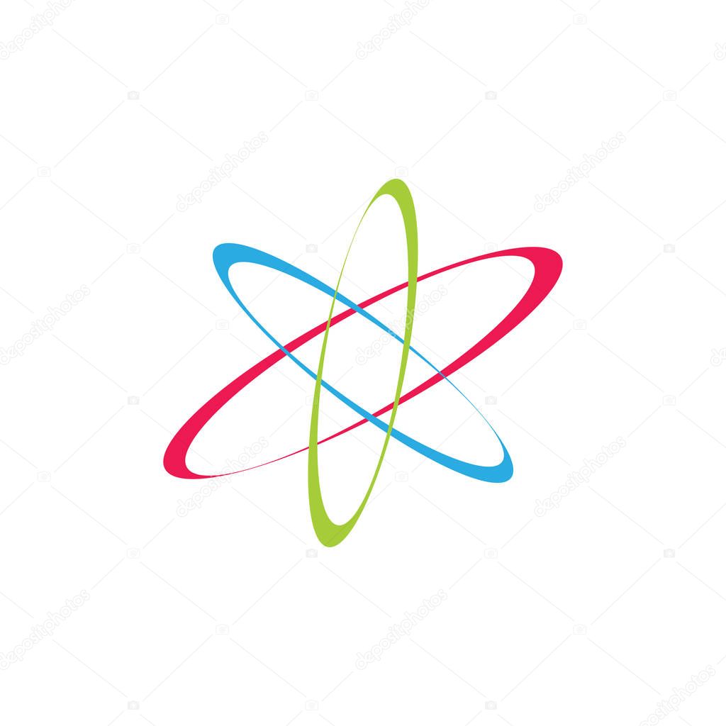 abstract circle atomic simple curves logo vector