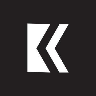 mektup k basit geometrik ok logo vektör