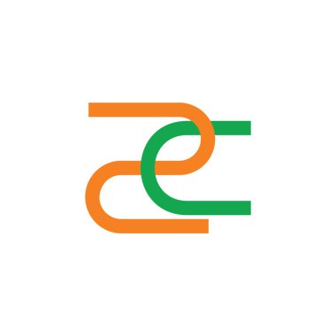 harfler 2C basit çizgi geometrik Logo vektör