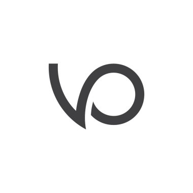 harfler VO basit eğrileri geometrik çizgi Logo vektör