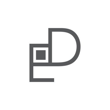 geometrik çizgi harf kare logo