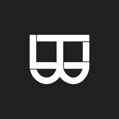 basit geometrik bağlı logo harf tw