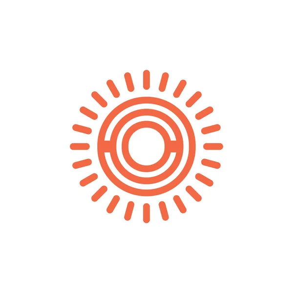 Літера c геометрична лінія сонця вектор логотипу — стоковий вектор