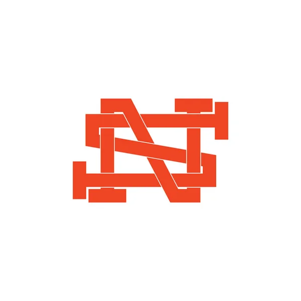 Brief NS eenvoudige lijn kunst grunge design logo vector — Stockvector