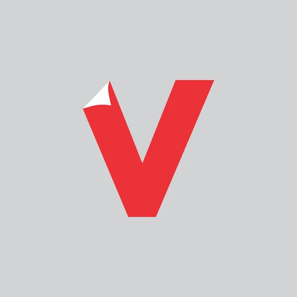 Letra v escamas 3d vector de logotipo plano — Vector de stock