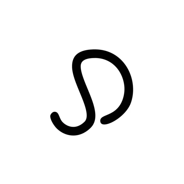 Simple letter jd curves line logo vector — Stock Vector