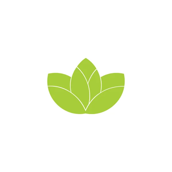 Простой геометрический вектор логотипа зеленого листа овощей — стоковый вектор