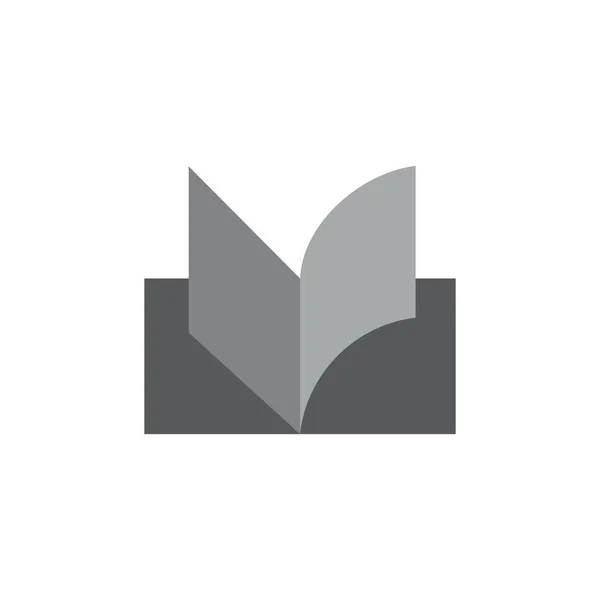 Простой геометрический вектор логотипа трехмерной графической книги — стоковый вектор