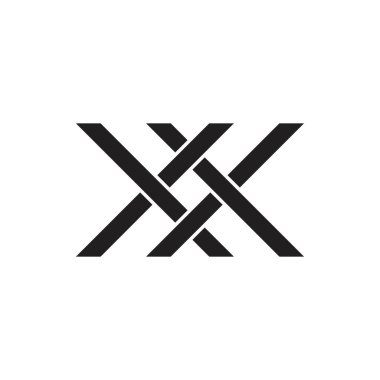 harfler x bağlı geometrik çizgi logo vektörü